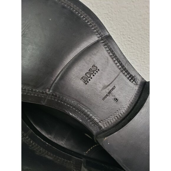 Boss Hugo Boss Men's Bicycle Toe Leather Dress Shoes in  Black - Size 9 - Picture 9 of 10